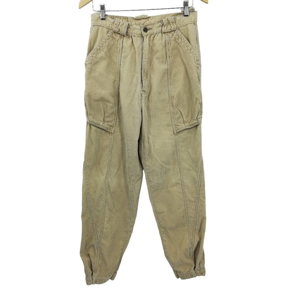 Vintage Unionbay Corduroy Tapered Jogger Pants Size 14 90s 80s Harem Snap Ankle